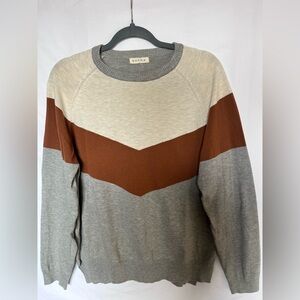 Böhme Colorblock Knit Sweater Neutral Tones Size M